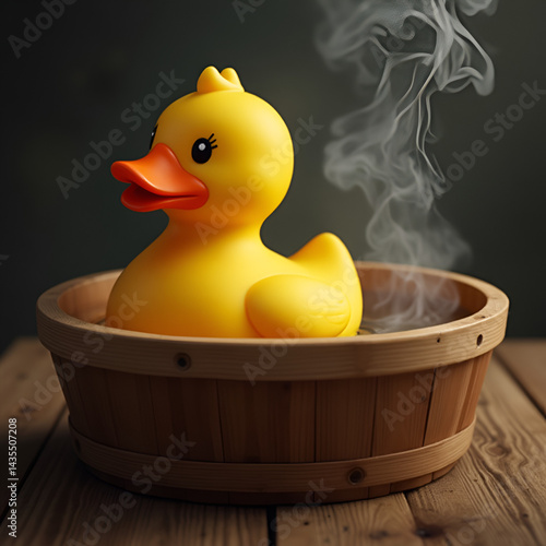 Obraz na płótnie rubber duck in bath w salonie
