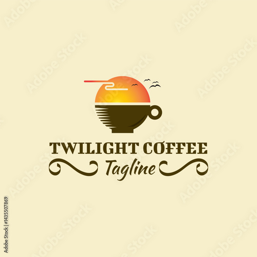 Twilight coffee logo design template