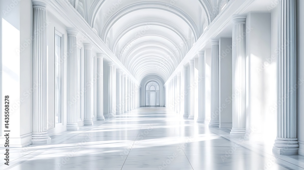 Serene White Colonnade: An Architectural Masterpiece Serene White Colonnade: An Architectural Masterpiece