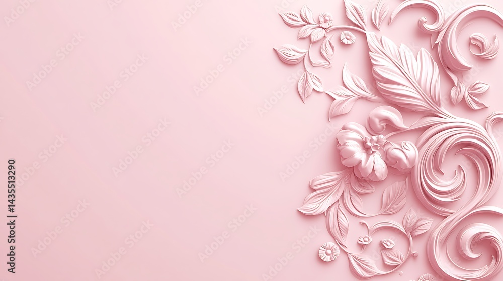 Pink Floral 3D Ornament Background. (1) Pink Floral 3D Ornament Background. (1)