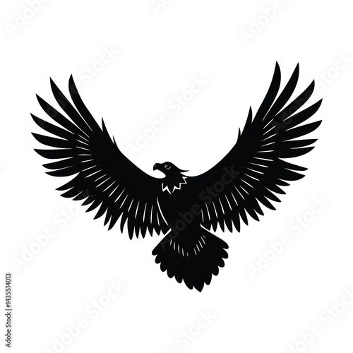 Vulture in Mid Flight Vector Detailed Wing Design