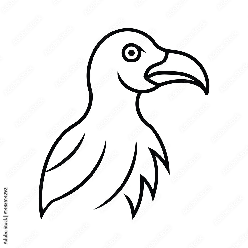 Fototapeta premium Vulture Profile Vector Icon Sleek and Modern Iso