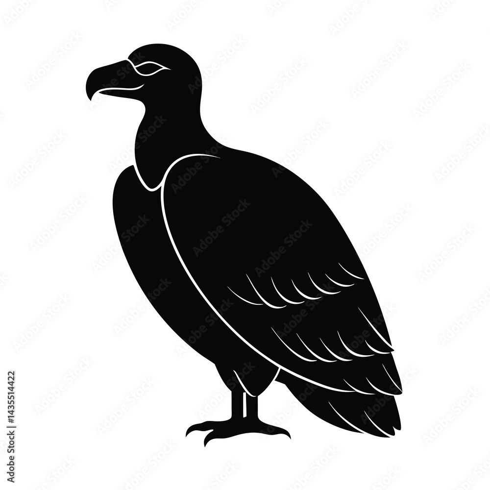 Fototapeta premium Vulture Silhouette Vector Minimalistic and Sharp