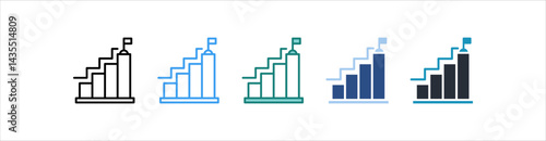 Step Icon In Different Style Vector