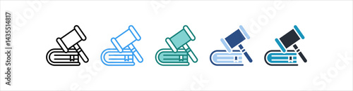 Law Icon In Different Style Vector
