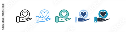 Charity Icon In Different Style Vector