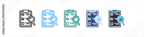 Inspection Icon In Different Style Vector