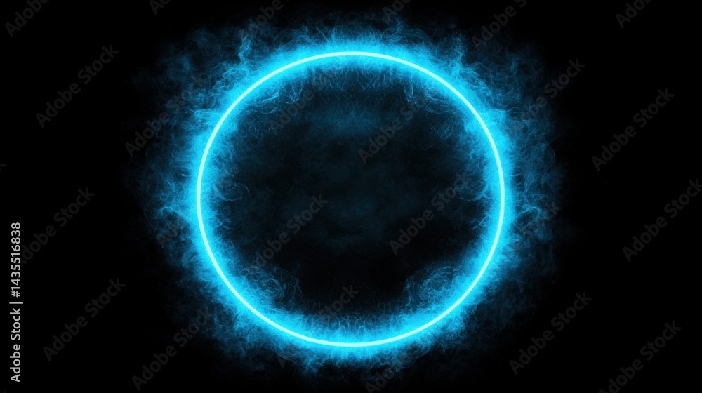 A blue circle with a ring of blue smoke around it. A blue circle with a ring of blue smoke around it.