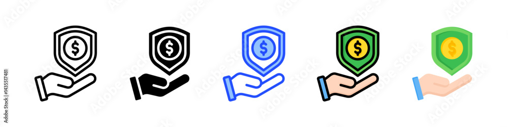 Wealth Insurance Icon Collection With Multiple Styles Wealth Insurance Icon Collection With Multiple Styles
