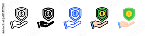 Wealth Insurance Icon Collection With Multiple Styles