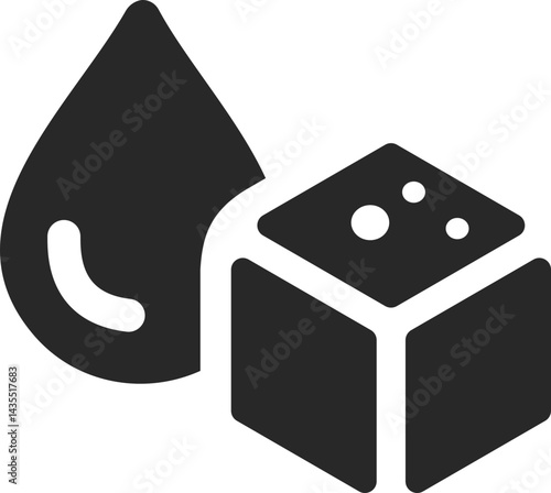 Blood sugar solid icon for medical and healthcare design
