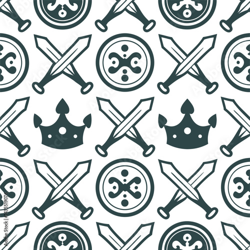 Seamless star pattern vector design with black star icons