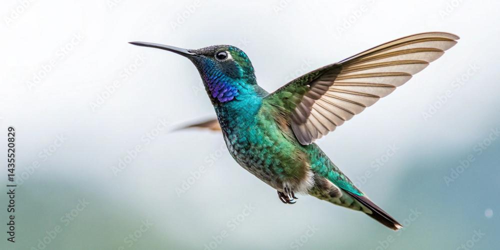 Fototapeta premium Hummingbird Photography On White Background