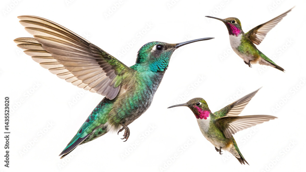 Fototapeta premium White Background Hummingbird Bird Photos