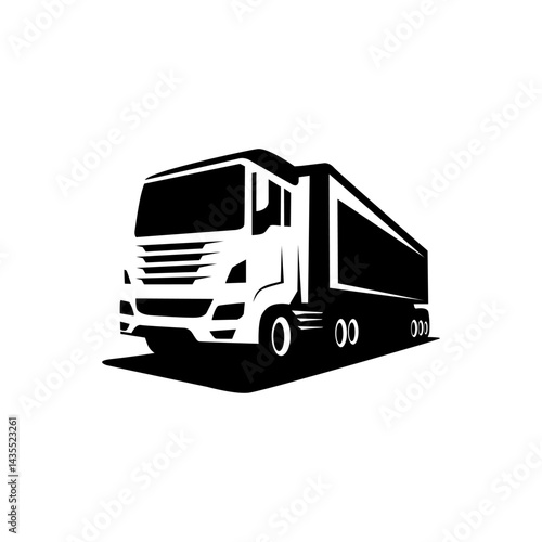 vector truck trucking company logo silhouette
