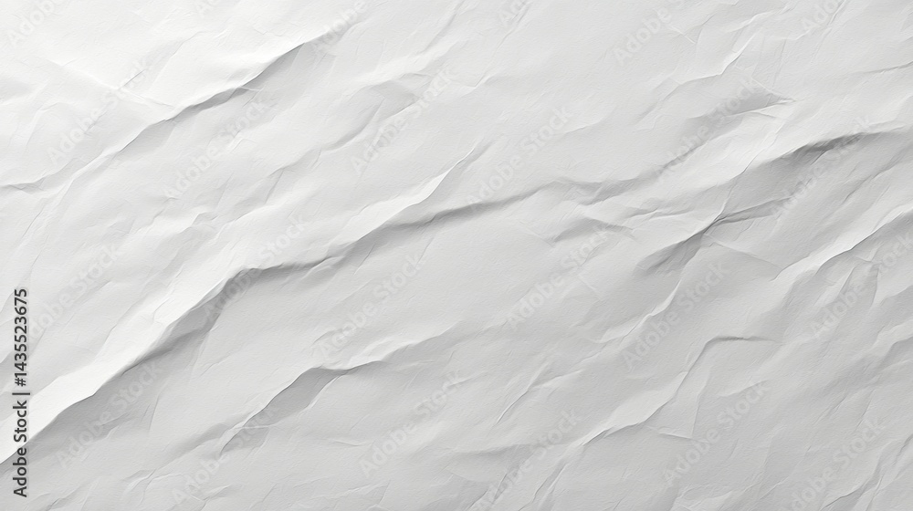 A white paper with wrinkles. A white paper with wrinkles.