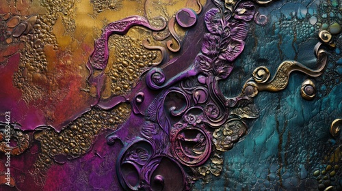 Luxurious 3D Embossed Motif with Ornate