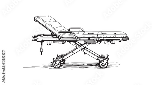 Medical stretcher outline line art design for emergency response teams