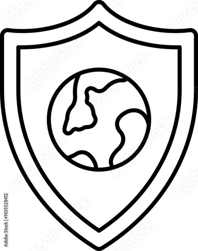 Earth Shield Vector Icon Stock Illustration
