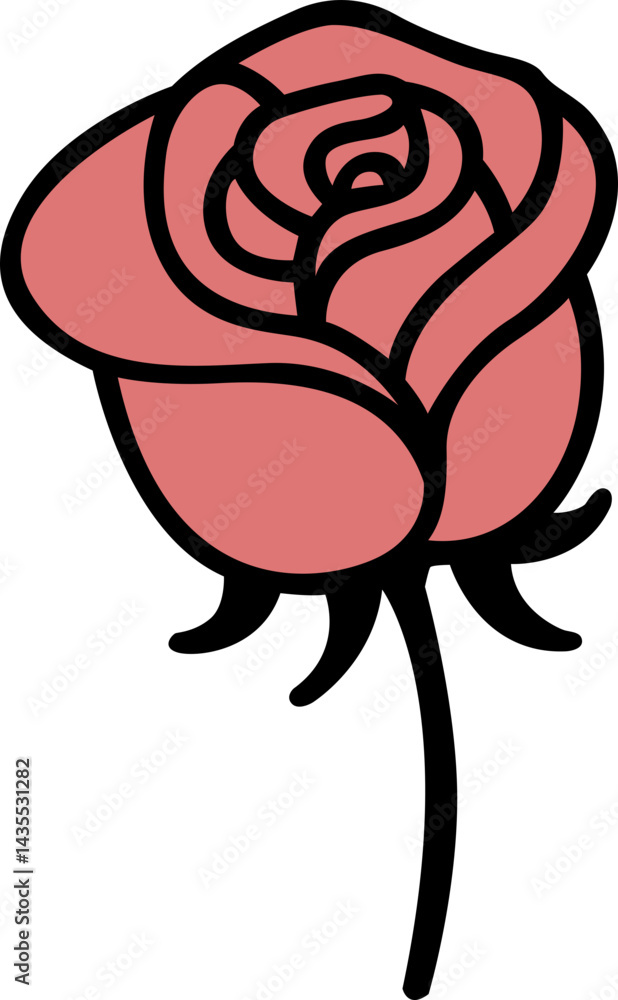 Fototapeta premium pink roses vector illustration 