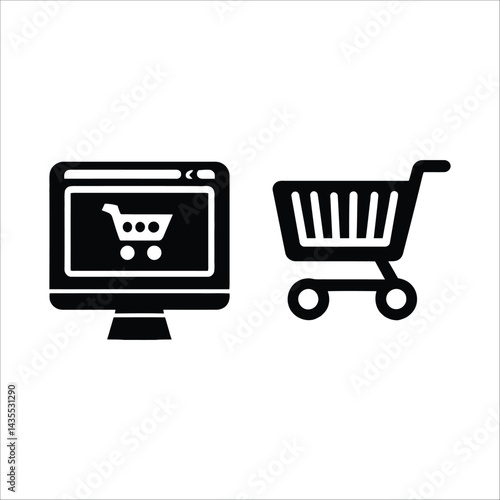 Online shopping store ecommerce retail shop internet market cart purchase buy commerce digital 100