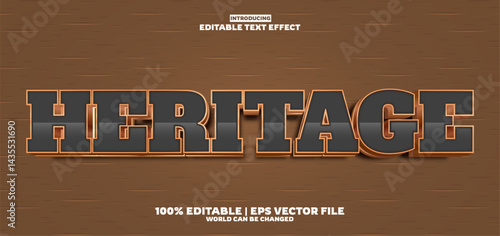 Heritage editable text effect in new modern trend style