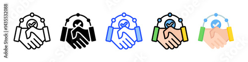 Negotiation Icon Collection With Multiple Styles