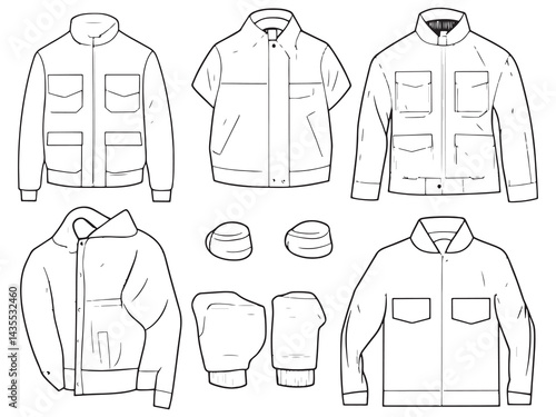Custom Suede Jacket line art icon minimal style
