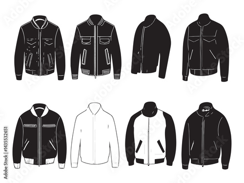 Custom Suede Jacket line art icon vector drawing