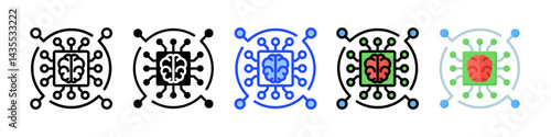 Artificial Intelligence Icon Collection With Multiple Styles