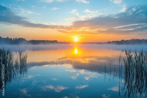 Wallpaper Mural Majestic mountain lake reflecting green forest landscape Torontodigital.ca