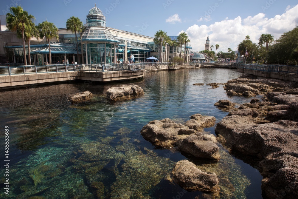 Naklejka premium The Florida Aquarium: A Gateway to Aquatic Wonders in Downtown Tampa, Gulf Coast Entertainment