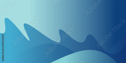 Harsh ocean with large sea waves. Drawing of ocean spaces. Wavy and beautiful sea. The Pacific Ocean is raging. Large and strong blue waves. Raging ocean waves in the Blue Sea. Illustration, modern