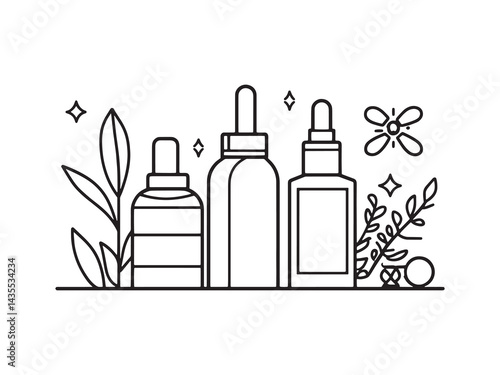 Customized Designer Skincare line art icon creative aesthetic