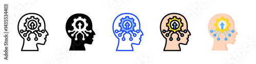 Skill Development Icon Collection With Multiple Styles