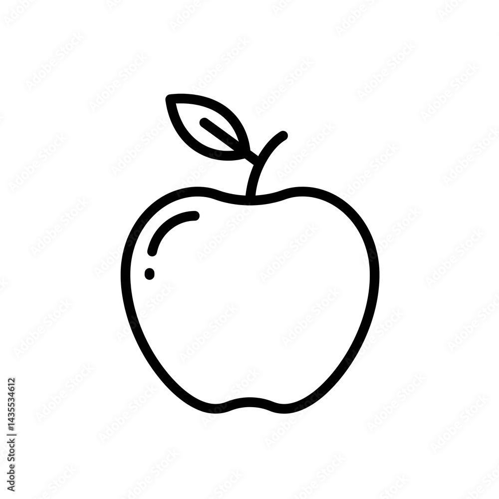 Simple Apple Line Art Icon Graphic Design Simple Apple Line Art Icon Graphic Design