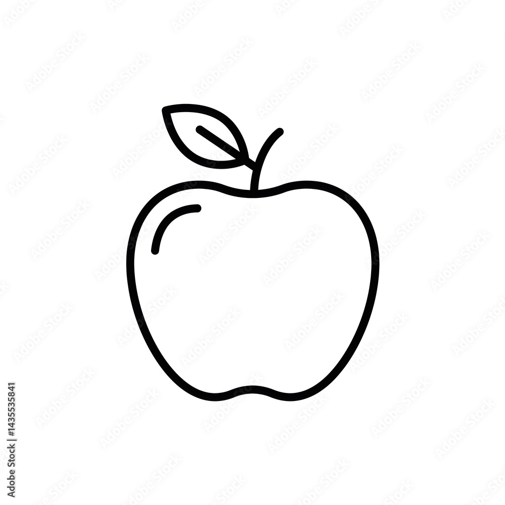 Simple Apple Line Art Icon Graphic Design Simple Apple Line Art Icon Graphic Design