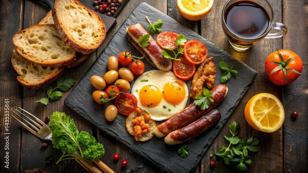 Hearty Breakfast Platter with Eggs and Sausage Hearty Breakfast Platter with Eggs and Sausage