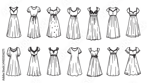 Nightgown Line Art Clean Minimalist Drawing in Soft Detail