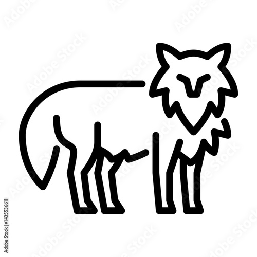 fox outline icon. animal black line illustration.