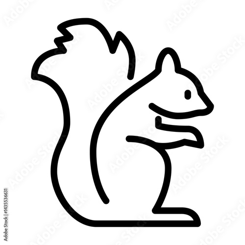 squirrel outline icon. animal black line illustration.