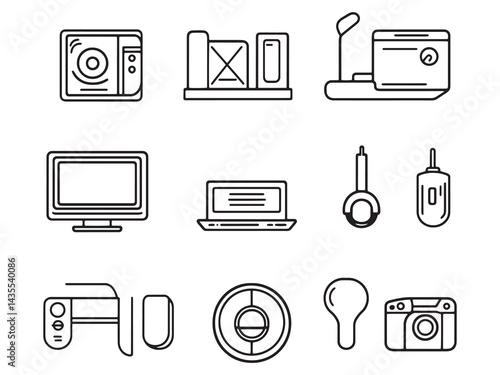 Designer Flats line art icon for home decor