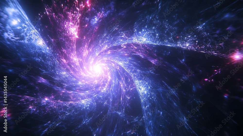 Fototapeta premium Cosmic vortex of swirling nebulae in vibrant colors.