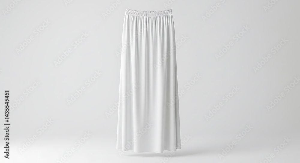 Long Flowing Skirt Hanging on Plain Background Long Flowing Skirt Hanging on Plain Background