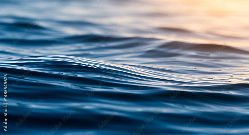 Gentle Ocean Waves Flowing with Soft Sunrise Light Reflecting Off Water