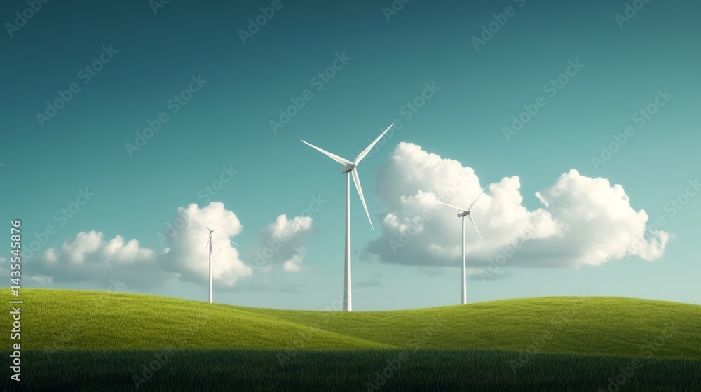 Fototapeta premium A corporate sustainability expert visiting a wind farm, reviewing energy production data,
