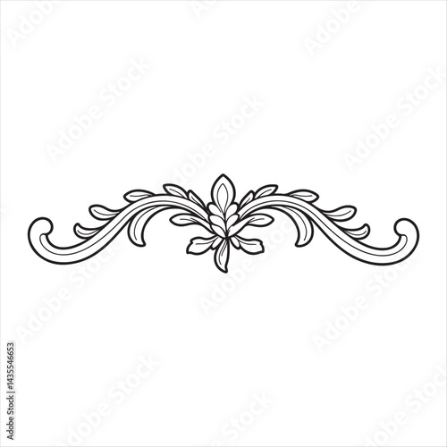 Decorative Floral Silhouette Vector Element art