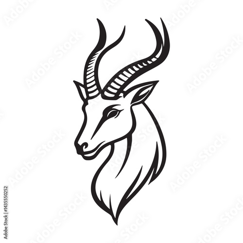 Abstract Vector springbok head Icon or Logo Design Template