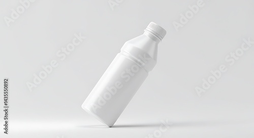 Wallpaper Mural White Plastic Bottle Mockup Leaning on Surface for Product Showcase Torontodigital.ca