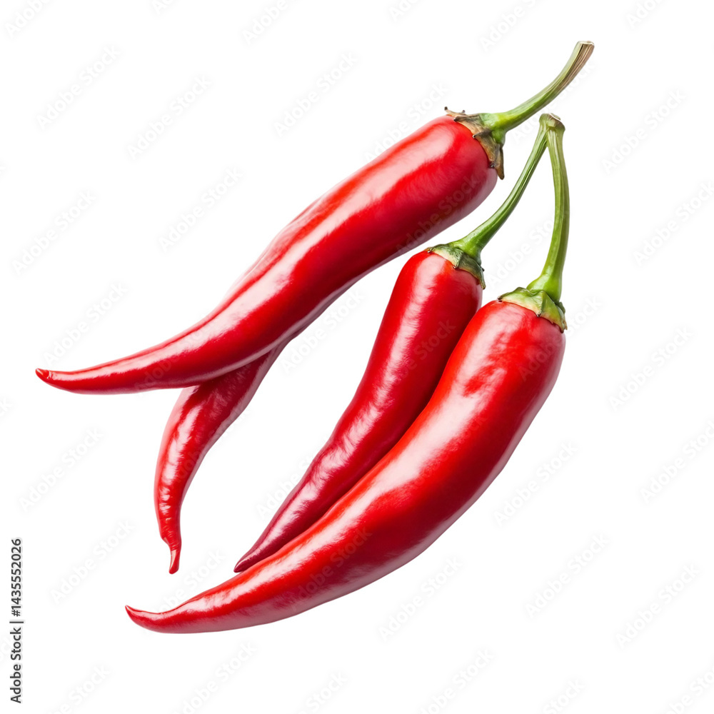 Red pepper in closeup on white background Red pepper in closeup on white background